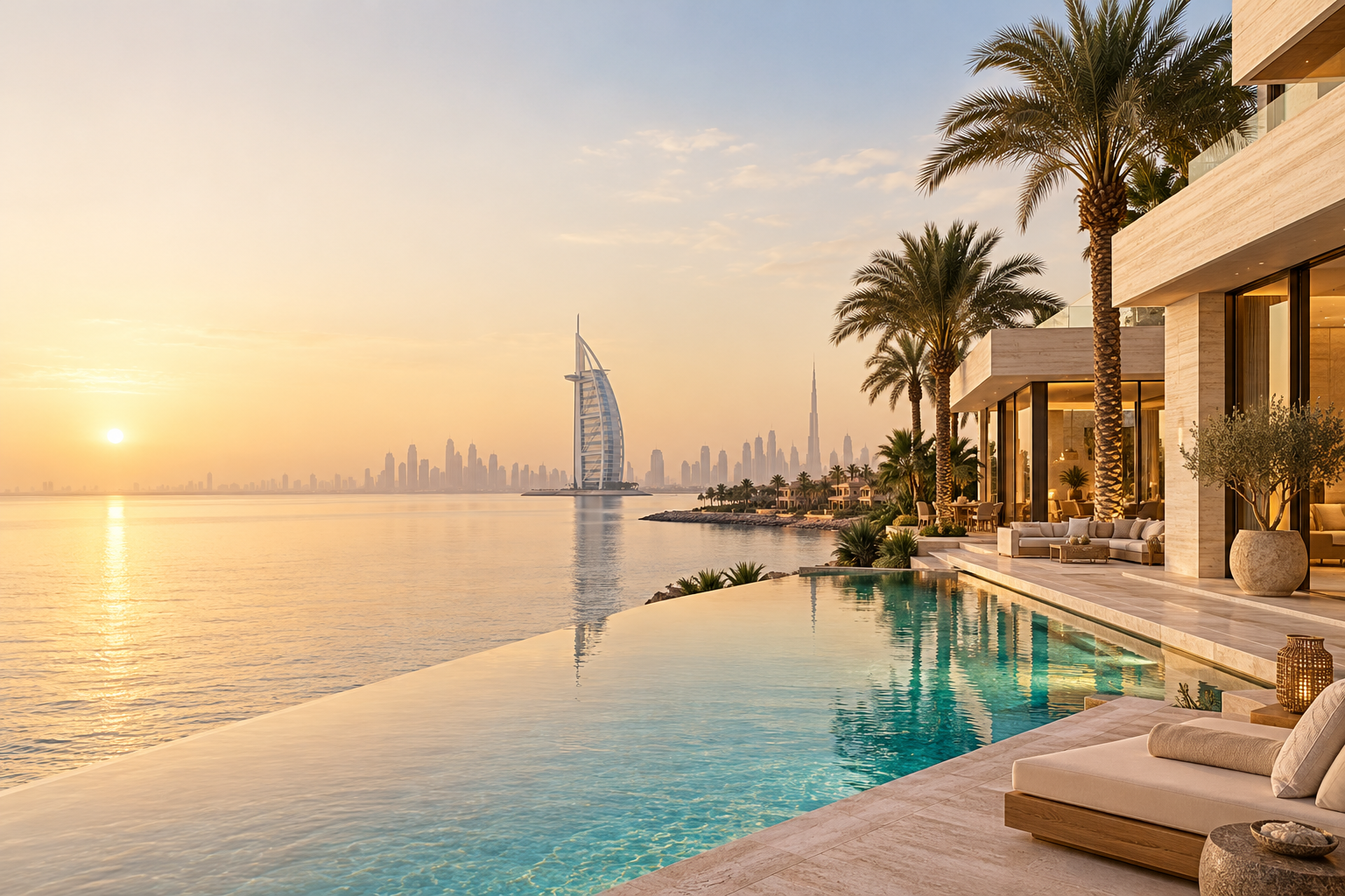 Top Real Estates in Dubai waterfront property illustration